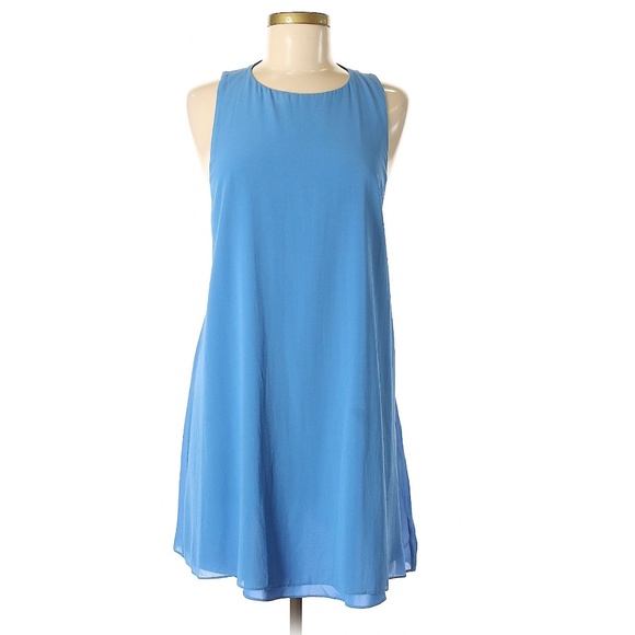 sky blue silk dress